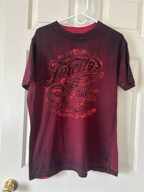 Affliction Men's Burgundy Red Graphic Tee